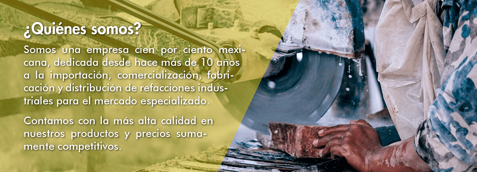 Empresa mexicana dedicada a importación, comercialización, fabricación y distribución de refacciones industriales para el mercado especializado
